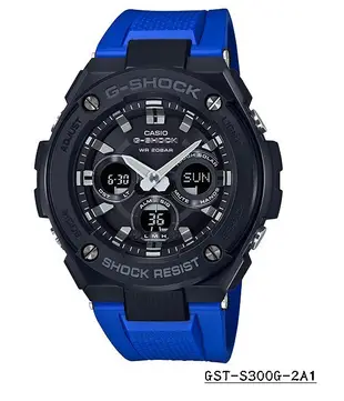 【CASIO 專賣】GST-S310D-1A 不鏽鋼的銀色錶殼與錶帶，搭配黑色的錶盤設計，完美彰顯了金屬的美態