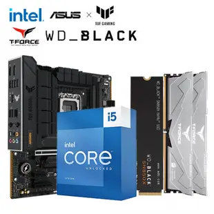 [欣亞] 【重磅價】Intel【14核】Core i5-13600KF+華碩 TUF GAMING B760M-PLUS WIFI II+十銓 T-FORCE VULCAN ECO DDR5-6000 16G*2(銀)+WD_BLACK SN850X 1TB