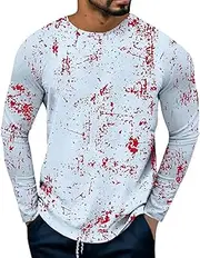 [Generic] Mens Big and Tall Tee Shirts Long Sleeve T Shirt Fashion Comfortable Casual Mens Solid Color Top