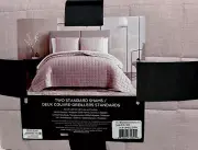 (2)Vera Wang STANDARD pillow sham Set/2 LILAC Solid Grid Stitch NWT