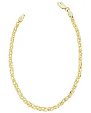 14K Italian Gold Triple Bead Link Chain Necklace