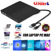 External Drive USB-C 3.0 Burner Player CD DVD Reader Writer PC Laptop Hub AU OZ
