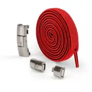 Red Stretchy Elastic No Tie Boot Sneakers Flat Replacement Shoe Laces #2001