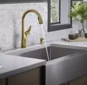KOHLER Touchless pull-down kitchen faucet w/ soap dispenser GOLD 32323-SD-2MB