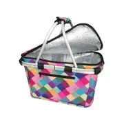 Sachi Insulated Carry Basket with Lid - Harlequin