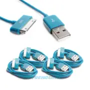 4 3FT USB SYNC DATA POWER CHARGER AQUA BLUE CABLE IPHONE IPOD TOUCH CLASSIC IPAD