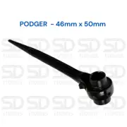 Ratchet Podger Spanner 46mm x 50mm Scaffold Spanner, Double Socket Wrench Black