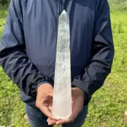 2.11LB Top Natural Clear Quartz Obelisk Crystals Point Reiki Tower Wand Healing
