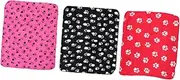 BCOATH Pack Pet Blanket Double Sided Plush Warm Dog Mats Claw Print Rosy Red Black Blankets for Pets