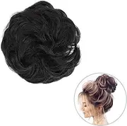 Messy Bun Hair Piece Chignon Scrunchie 1PCS Synthetic Messy Curly Wavy Scrunchie Chignon with Rubber Band Wrap Around on Hair Pony Tail Donut Hair Bun Hair Accessories for Women Bun Hair Piece (Color