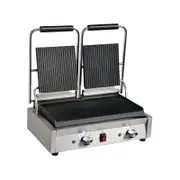 Apuro Bistro Double Ribbed Contact Grill