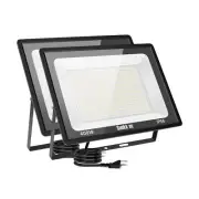 400W LED Flood Lights Outdoor 2 Pack, IP66 Waterproof, 6000K Daylight White S...