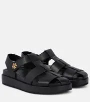 [Tory Burch] Tory Burch Double T leather fisherman sandals UK 2.5 black