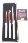 Rada 3 Piece Cutlery Set: Peeler, Pairing & Tomato Slicer Knives New in Box USA