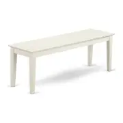 Pemberly Row 18" Traditional Wood Bench in Linen White Finish