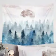 Art Painting Full Moon Forest Tapestry