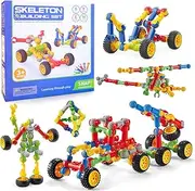 Gifts for 4 5 6 7 8 Kids Toys: Building & Construction Toys Gifts for 4-8 Year Old Boys Girls Arts and Crafts Sets Skeleton Building Blocks Kit for Ages 3-9 Boy Girls Presents Puzzles Kids Toy 70pcs