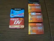 5 Mini DV Tapes - Three TDK, One Sony & One Maxell - 60 minutes Brand New