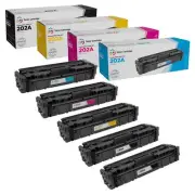 5PK LD 2B,C,M,Y Toner Replacement for HP202A LaserJet Pro M254dw M281cdw M281fdw