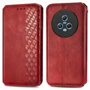 Imprinted Rhombus Leather Phone Case for Honor Magic5,Wallet Cover Shockproof Flip Stand Phone Shell