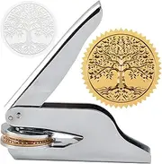 CRASPIRE Stamp Book with Tree of Life Embossing Ex Libris Library 1.6 Inch Stainless Steel Seal Stamp Hand Embossing Book Teacher Notary for Graduation Gift Envelopes Wedding Invitations Paper Napkins