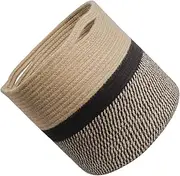 PENIKOKO Cotton Rope Woven Laundry Basket Practical Dirty Clothes Storage Multi Functional Basket for Home Organization Decorative Flowerpot and Storage Natural