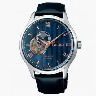 【SEIKO】PRESAGE 開芯藍玫瑰金皮帶機械錶 42mm SSA421J1 4R39-00W0B 公司貨SK022
