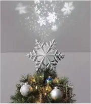 Wondershop Snowflake Projection Tree Topper White 10"