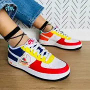 Nike Air Force '07 LV8 White Red Blue Multicolor GS Shoes FN6980-657