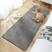 Soft Fluffy Shaggy Area Rugs for Bedroom Living Room Indoor Non-Slip Entryway Carpet Washable Floor Mat Pad for Nursery Baby Kids Room Dormitory（15" x 47",Missos Grey