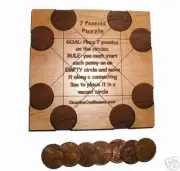 7 Pennies Puzzle wood brain teaser