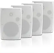 STUDIOFINIX 6.5 Inch Outdoor Speakers Wall-Mounted 800W - Waterproof and High-Performance Audio Solution for Indoor/Outdoor,Home,Patio,Garden,Backyard(4 Passive Speakers Bundle/White)