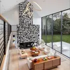 24"x48" Black Agate Stone Wall Panel Dining Tabletop Handmade Centerpiece Decors