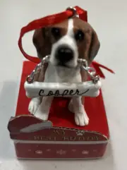 My Best Buddy Beagle With Bone Name Is COOPER Christmas Ornament Personalized