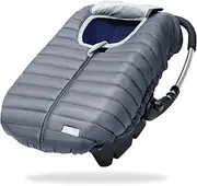 Orzbow Enfant Car Seat Covers - Cocoon Baby Cover for Boys & Girls, Rain & Snow Repellent, Breathable Windproof, Winter Protector, Center Zipper, Universal Fit for Infant Car Seat (0-12M) (Gray)