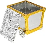 ORFOFE Toy Storage Box Pirate Cart Style Boys and Girls Treasure Chest Organized Toy Container for Jewelry Decorative Mini House Accessory