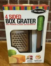 NEW Microplane 4 Sided Box Grater & Classic Zester/Grater