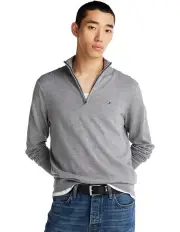 [Tommy Hilfiger] Half-Zip Mock Turtleneck Jumper in Grey