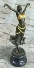 1930s Style Art Deco Gilt Bronze Female Nude Lady Dancing Sculpture Figure Decor
