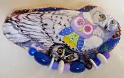 Awl Fabric Brooch One Of A Kind Beads And Button Blue And Purple Pin From Artist