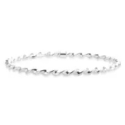 Sterling Silver Twist Round 65mm Bangle