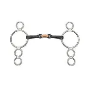 Dutch Sweet Iron Lozenge Horse 3 Ring Gag Bit Black 4.5in