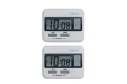2x Cuisena 20-Hour Plastic Digital Timer Kitchen Baking Cooking Alarm Beeper WHT