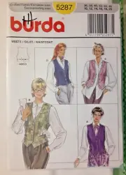 Burda Pattern 5287 Misses' Vest Waistcoat Sewing Craft Project (H)