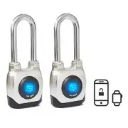 4th Gen. Smart Outdoor Weatherproof Padlock, Bluetooth + NFC, (Long