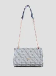 GUESS Blue Logo Noelle Convertible Crossbody Flap Bag