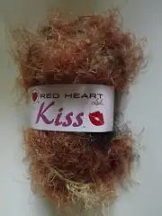 Red Heart Kiss Yarn 3334 Hickory 100% Nylon 50g 1.76 oz 83 yd Free Scarf Pattern