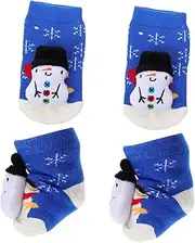 KONTONTY Adorable Toddler Sock Set Baby Socks Christmas Theme Socks Indoor Floor Socks