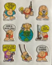 Collectible Card of ZIGGY Vinyl Stickers Nine (9) Total New Old Stock c-1980s