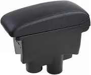 EXEGPLPVK Fit for Big Fit for Space+Luxury+USB Armrest Storage Content Box Stowing Tidying FIT for Peugeot 301 Fit for Citroen Fit for Elysee 2012-2016(Black Black Lines)